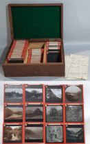 Welsh interest - A series of over 80 magic lantern slides in monochrome together with hand written