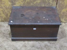 Small 19th century oak chest the hinged lid with three removeable drawers to interior and contents/
