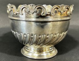 A late Victorian silver open "Monteith" wine glass cooler in the Queen Anne style with notches to