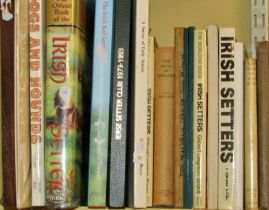Collection of books relating to Irish Setters and others, including 2 pictures (one framed)