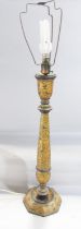 A good 19th century Kashmiri decorated table lamp with repeating gilded foliate detail.