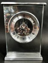 A boxed Acctim ‘Cranfield’ Quartz, skeleton clock, 22 cm high, 15 cm wide.