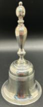 A small silver hand bell, London 1973, maker CJ Vander Ltd, 11cm tall, 5.2oz approx