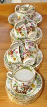 A Copeland Spode Exotic Pheasant tea service together with additional Copeland plates