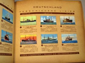 Deutschland Cigarette Card album featuring shipping (complete) together with Orient Line memorabilia