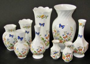 Collection of Aynsley Cottage Garden pattern ware to include vases, bowls, small dishes, etc, (