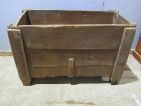 An old farm grist bin in oak 130 cm in length