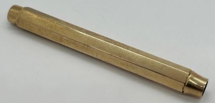 S. Mordan & Co 9ct gold retractable pencil of hexagonal form, 14 grams approx