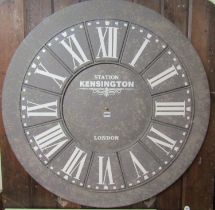 A large decorative reproduction, Kensington station wall clock, battery, battery movement