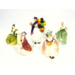 5 Royal Doulton figures, "Paisley Shawl" HN1988, "Kathleen" HN2933, "Secret Thoughts" HN2382, "