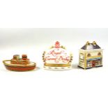 Royal Crown Derby model of "Govier's of Sidmouth" shop, Gold Backstamp Edition of 1000, H.8.5cm; tug