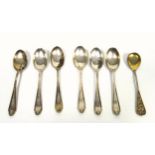 Set of 6 George V silver coffee spoons, by Cooper Brothers & Sons Ltd., Sheffield, 1929, 70grs;