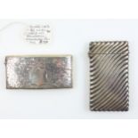 Late Victorian silver card case with embossed gadrooned decoration, by M B, Birmingham 1890, H.8.