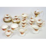 88 pieces of Royal Albert "Old Country Roses" pattern bone china, to include 6 dinner plates, 6
