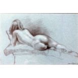 Bert Roffey (20th century), "Reclining Nude", pastel on paper, signed and dated "77", 26 x 40cm