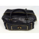 Anya Hindmarch black leather shoulder bag of rounded rectangular form, with 2 shoulder straps and