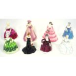 Coalport figures, ladies, various, tallest H.22cm. (8)