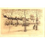 Walter William Burgess (1856-1908), "Upper Cheyne Walk", etching, signed and inscribed in pencil