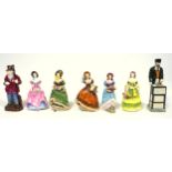 Coalport figures, various, and "The Pie Maker", tallest H.20.5cm. (7). Condition report: (Judith Ann