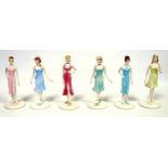 Coalport figures, "Birthstone Collection", various, tallest H.19cm. (6). Condition report: all good