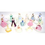 Coalport figures, ladies, various, tallest H.15cm. (15). Condition report: all good