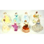 Coalport figures, ladies, various, tallest H.21cm. (8)