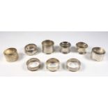 Three pairs of silver napkin rings and 3 other napkin rings, 226grs (9)