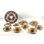 2 Royal Crown Derby bone china Imari pattern trios, 6 coffee cups and saucers, a coffee can and