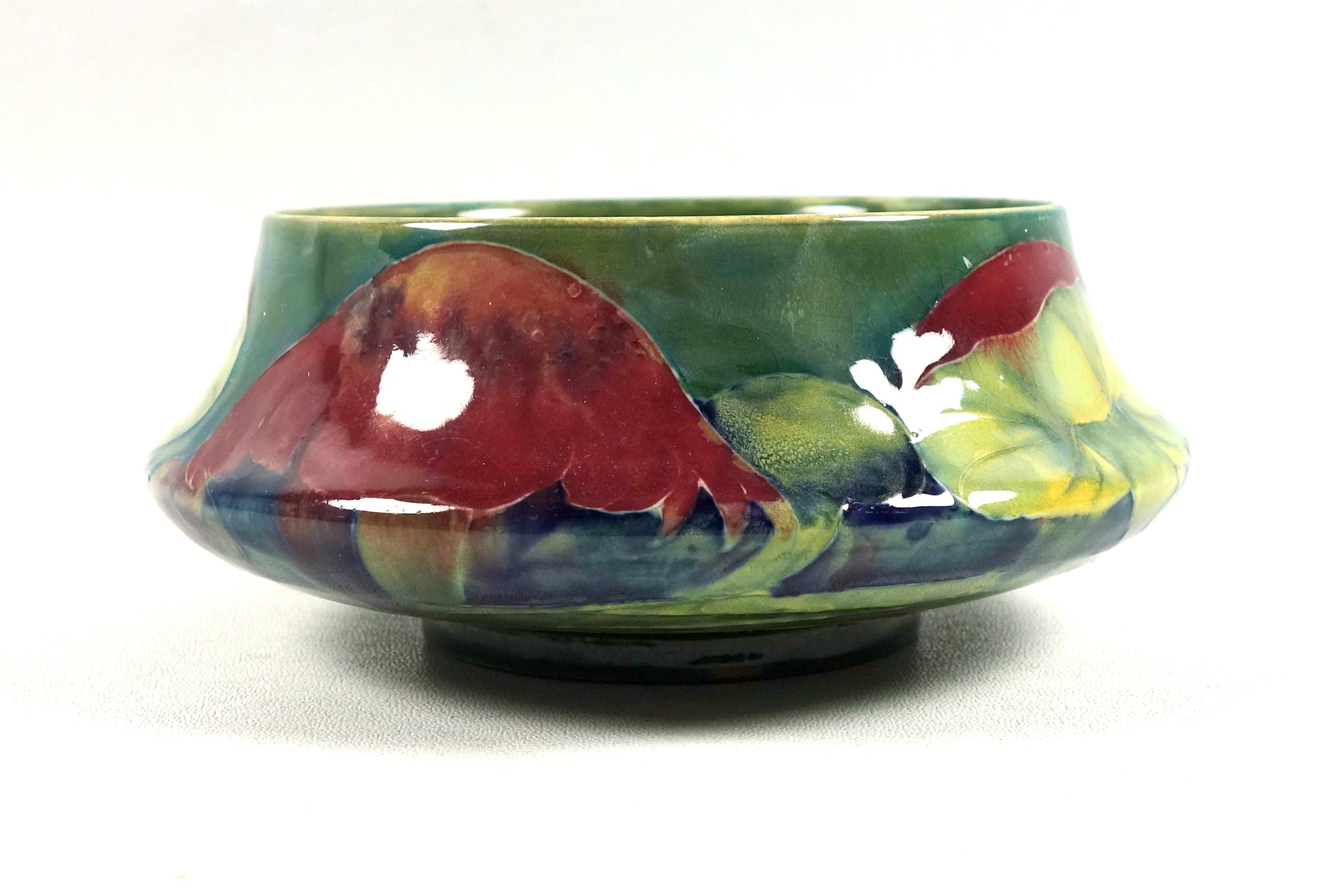 William Moorcroft "Claremont" pattern bowl, of footed squat shouldered form, decorated with - Image 4 of 6