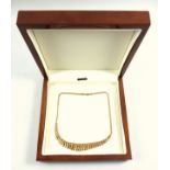 9ct gold necklace stamped 375, IBB, 11.5 grams, boxed