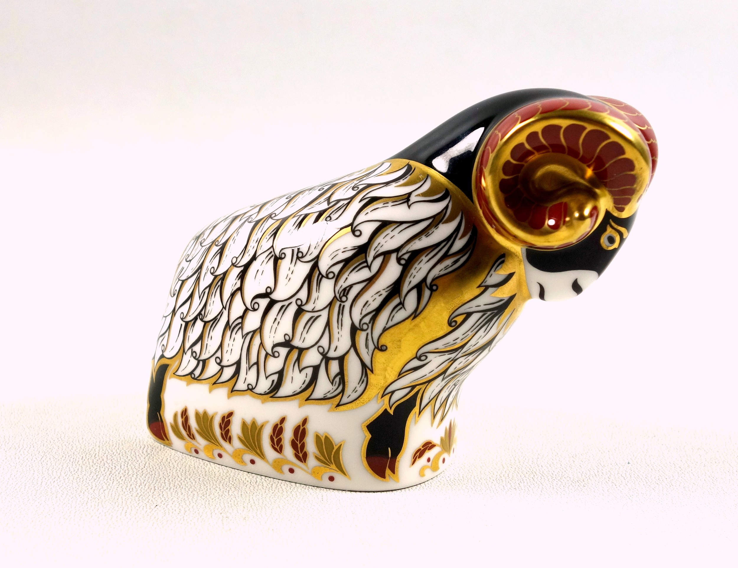 Royal Crown Derby "Derby County Ram" paperweight, commissioned by Derby County Football Club, gold