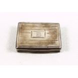 George IV silver vinaigrette of rectangular form with concave reeded sides, the hinged cover with