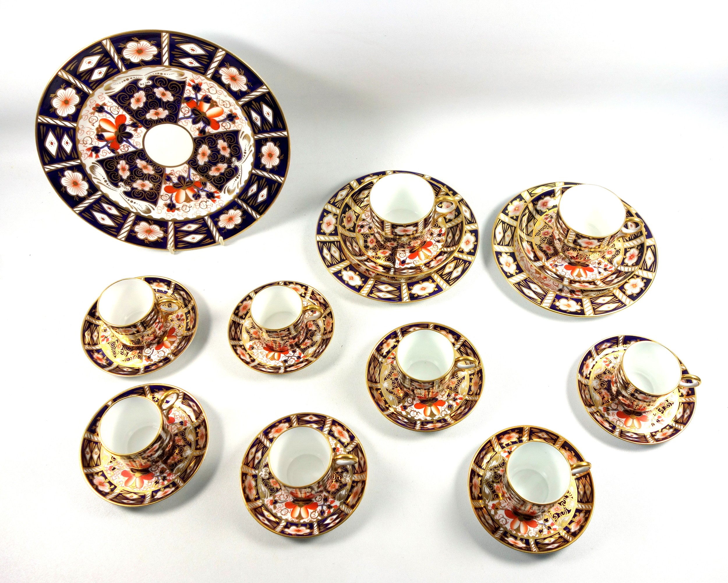 2 Royal Crown Derby bone china Imari pattern trios, 6 coffee cups and saucers, a coffee can and - Image 2 of 3