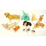 Sylvac, Royal Doulton, and other figures of various breeds of dogs, largest W.21cm. (10)
