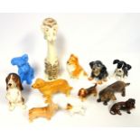Sylvac, Beswick, Price, and other figures of various breeds of dogs, largest H.33cm. (12)