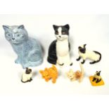 Price, Beswick, Royal Doulton, Sylvac, and other figures of cats, various, largest H.29.5cm. (10)