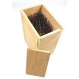 Wooden box containing 40 gold finishing hand tools comprising complete alphabet, numbers 0-9,