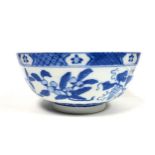 Large Chinese blue and white jardiniere, with all round floral decoration, H.28cm x Dia.36cm;