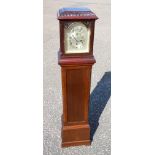 Early 20th century mantel clock adapted to a longcase clock of small proportions, with a silvered