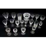 4 cut sundae glasses, 9 star cut glasses, and 22 other glasses. (35)