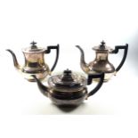Silver engine turned cue chalk holder, by W M, Birmingham, 1997, 16grs; plated Viner's teapot and