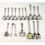 Victorian silver Bright-Cut teaspoon, Sheffield, 1857; 5 fancy coffee spoons, London, 1899 and 1903;