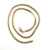 Italian yellow metal snake chain necklace, stamped 'Indaerre', 585 (clasp broken), 7.1 grams