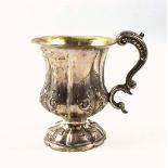 William IV Scottish silver christening mug of lobed campana form, inscribed “Michael J. Jamieson 2nd