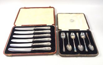 George V set of 6 silver rat-tail pattern demitasse spoons, by Lee & Wigfull, Sheffield, 1929,