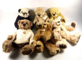 6 Changle Teddy Bears by Janet Changfoot, Chi-Chi, 1/1; Tahoe, 1/1; Ricky, 1/2; Elliot, 2/2;