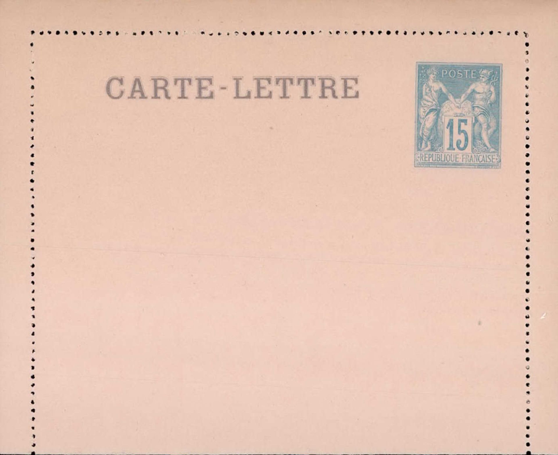 Frankreich Ganzsache 1884, Storch J43a ungebrauchter Kartenbrief, sehr geringe Alterungsspuren,