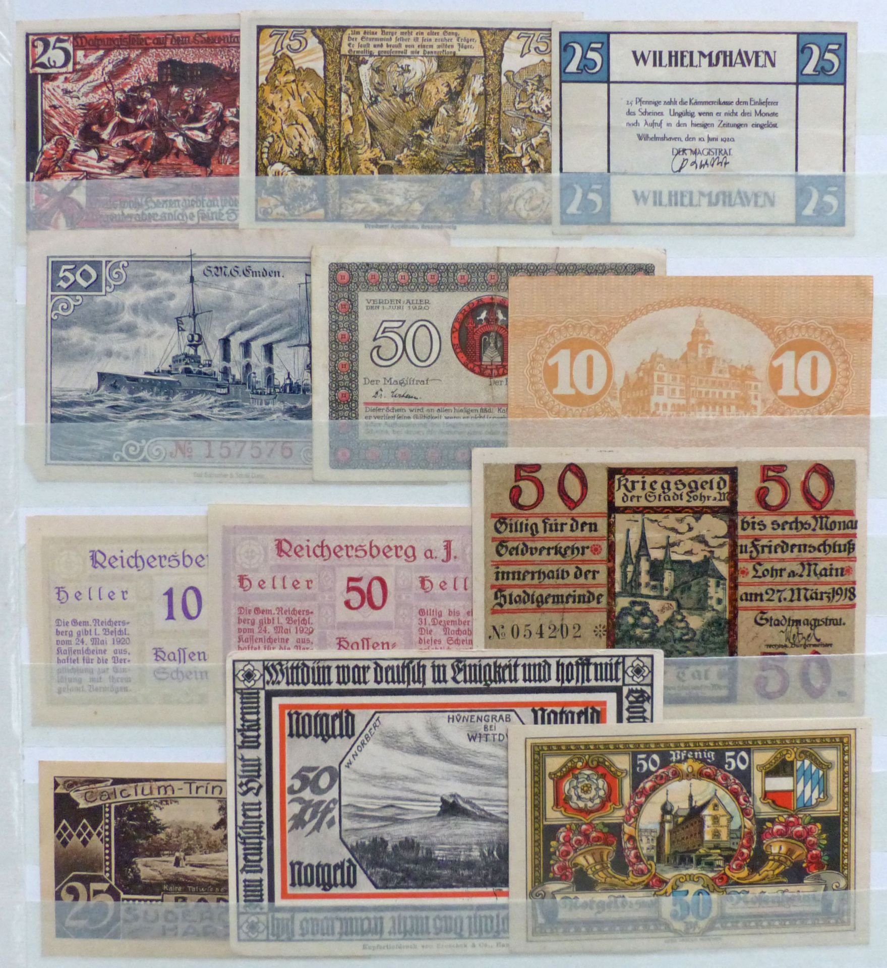 Notgeld 3 Alben ca. 1.200 Notgeldscheine, sauberer Posten in guter Erhaltung, gesteckt in moderne