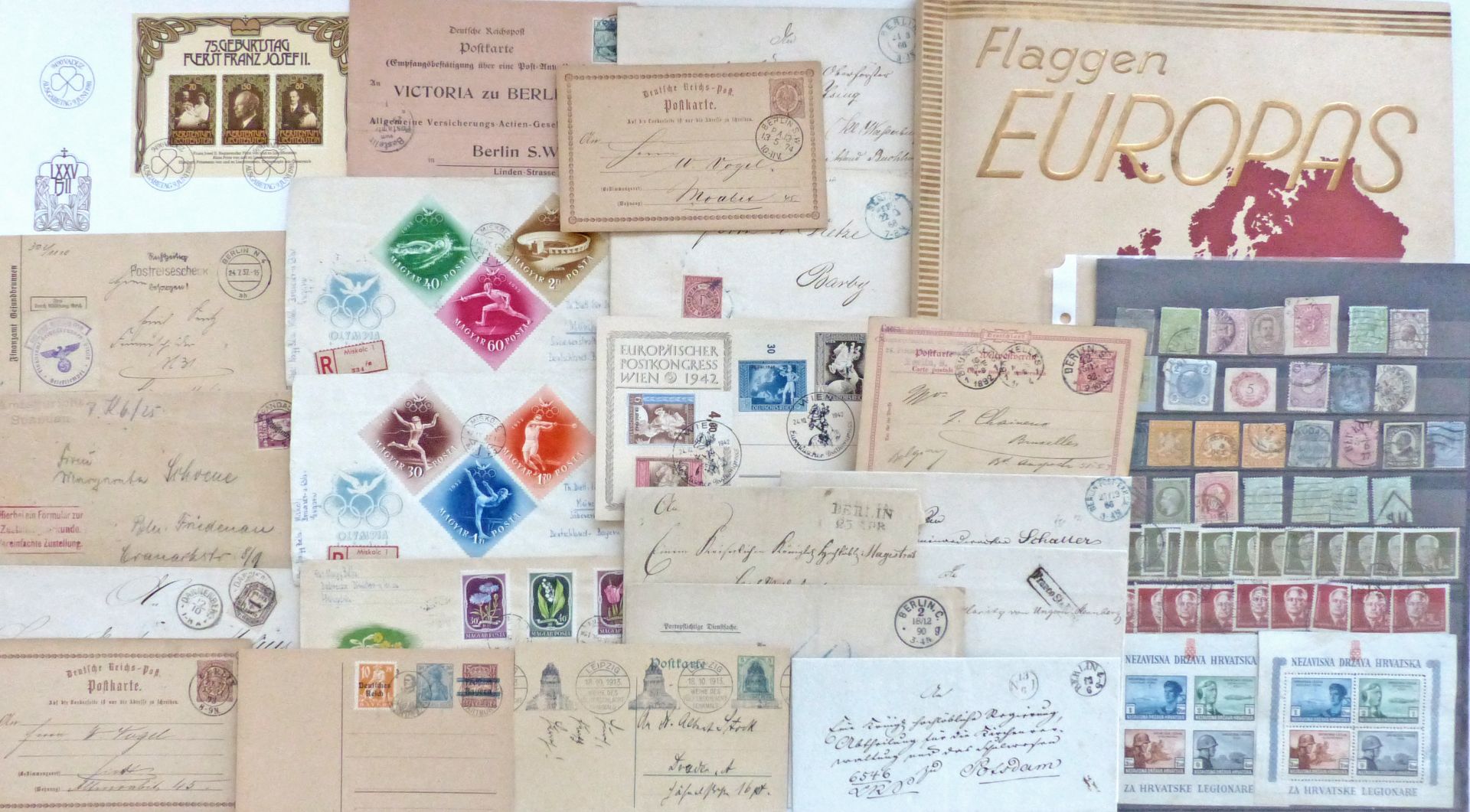 WUKI Philatelie Restsammlung Briefmarken, Briefe in Alben, etliche Belege mit Berlin-Bezug