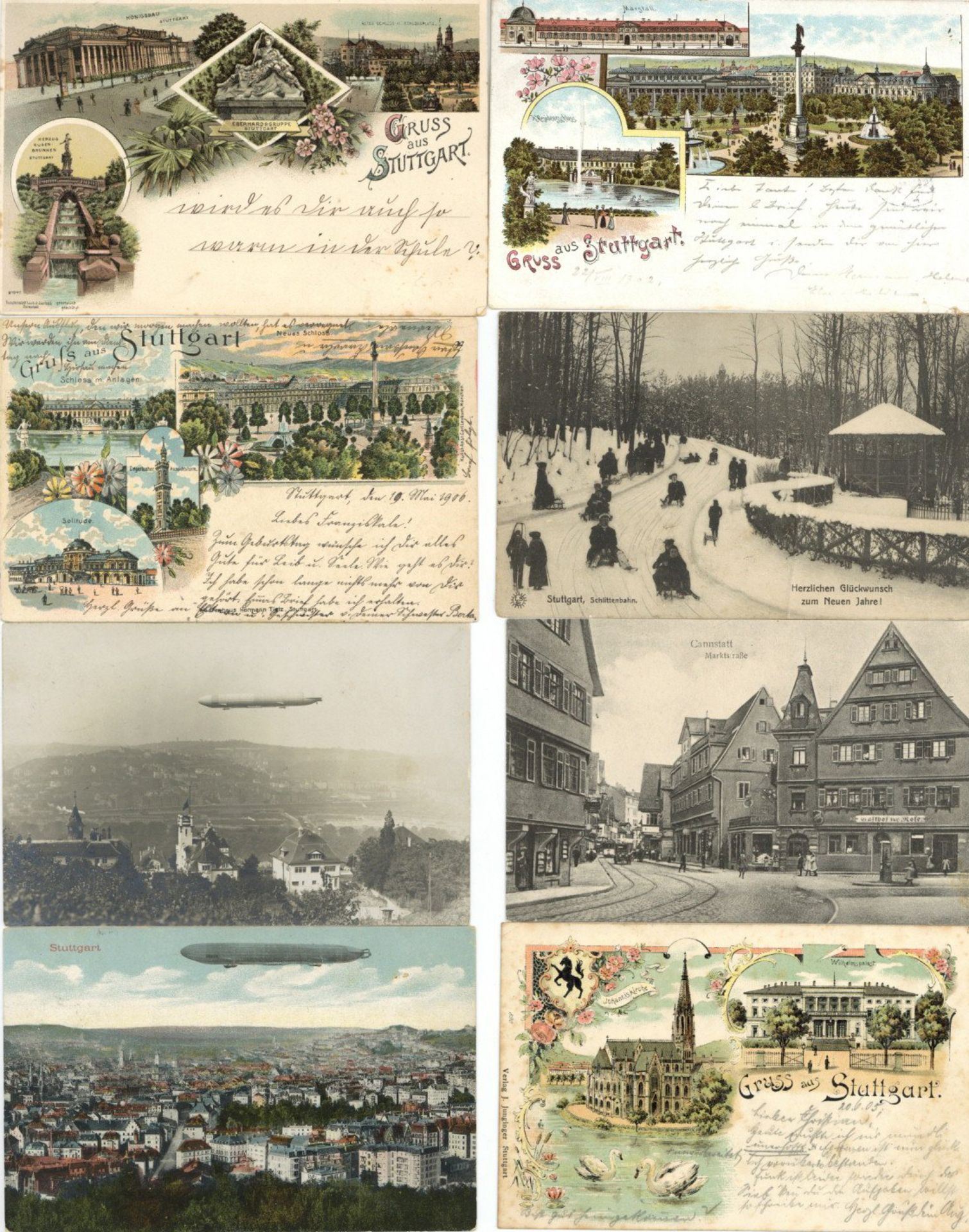 Stuttgart (7000) Sammlung mit 2 Alben insg. circa 400 alte Ansichtskarten, darunter auch einige